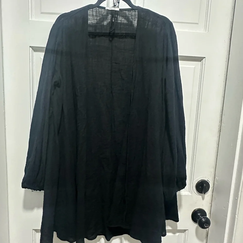 Kalita Open 100% Cotton Handmade Open Cardigan Whimsigoth Quiet Luxury size S/M